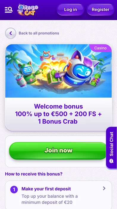 Robocat Casino Bonus